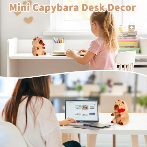 Backpack SASBSC Cute Capybara Plush Keychain Stuffed Animal Pendant for Back to School Gifts, Charm, Desk Decor