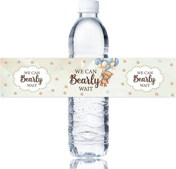 Maicaiffe We Can Bexrly Wait Water Bottle Stickers, Baby Shower Water Bottle Label,