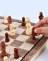 15" Set 2 Set Wooden Chess | Folding Board, Extra Queens | Magnetic Chess Board for Adults & Kids, Pieces Storage Slots