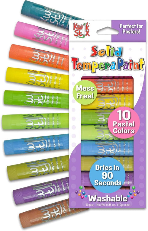 Kwik Stix TPG680 Tempera Paint, Assorted Pastel Colors, 10 Count (Pack of 1).