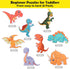 BEESTECH Beginner Dinosaur Puzzles, 8 Pack Educational Jigsaw Puzzles for 2-4 Year Old Toddlers with Dinosaur World Map