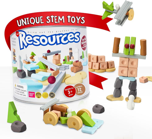 Taksa Toys Creative Building Stem Toys for Kids Ages 4-7+, 72 Pcs Educational Blocks