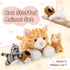 Muiteiur 4 Piece Cats Stuffed Animals - 15.7 inch Mom Plush Cat with 3 Kittens in Zipper Pouch, Cute Gift