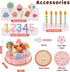 Set, Sets 3-5, 4 5 HERSITY Wooden Birthday Cake Play Wooden Food for Play Kitchen Toy Tea for Toddlers Kids Pretend