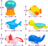 6 Pack Tub Works Under the Sea Light Up Bath Toys, | Water-Activated Light Up Toys Flash & Change Color | Easy-Grip