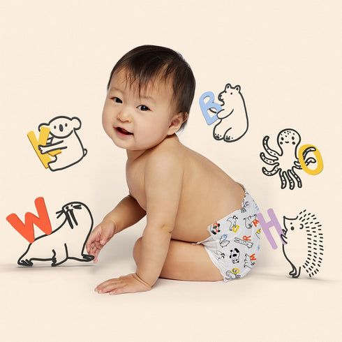 3, 66ct Hello Bello Premium Diapers Size Capital Critters & Get in The Groove Designs, Club Box
