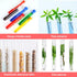 TEKEFT Set of 6 Assorted Color Plastic Test Tube Set, Caps and Rack, Scientific Experiment