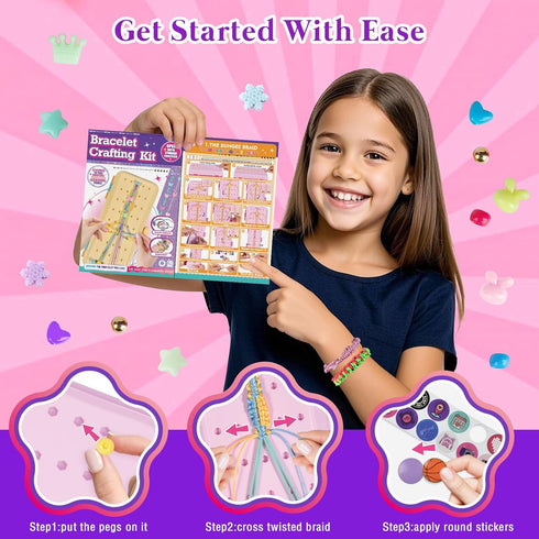 8-12, 3-Layer 6-12, Set TingingYuli Friendship Bracelet Making Kit for Girls DIY String Bracelet Maker with Storage
