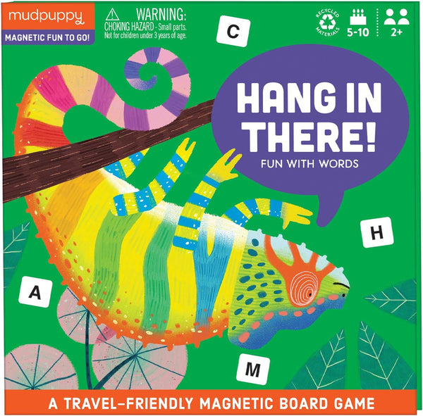 Mudpuppy Hang in There! Magnetic Board Game – Colorful Word Game for Kids Ages 5-10, 2+ Players