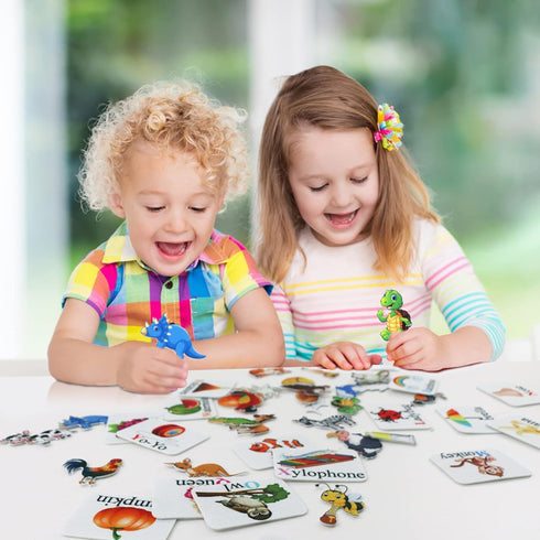 130 3 Craftstory Pcs Alphabet Learning Toys Letters-Felt Montessori Board for Toddlers with Flashcards Preschool