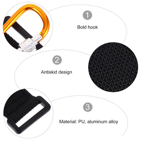 SWETRACE 2pcs Stroller Hooks Aluminum Alloy with Pu Strap, Anti-Slip Pram Clips for Diaper Bags and Grocery, Universal