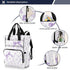 Bolaz Backpack Purple Floral Bow Diaper Bag Tote Multifunction Baby Nappy Changing Bags Large with Stroller Straps