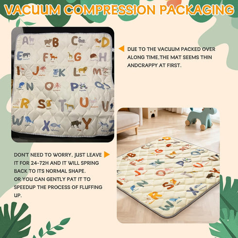 65x50 Baby Play Mats for Floor - Playmat for Babies - Foldable Soft Foam Mat for Toddlers - Machine Washable & Non-Slip