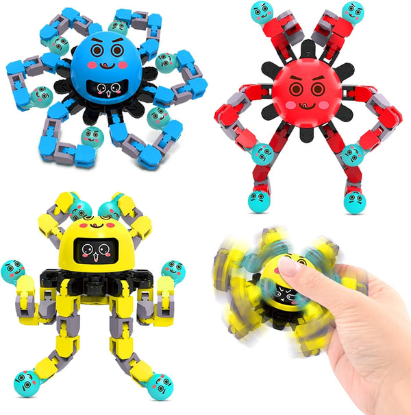 Transformable Fidget Spinner Toys for Kids & Adults, 3 PCS Fidget Toys for Anxiety, Sensory Travel Toys