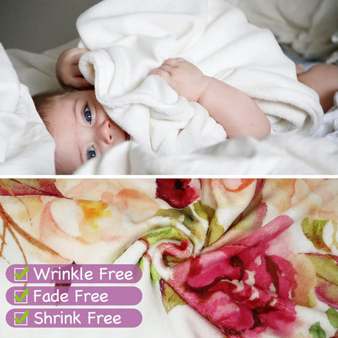 Yokakio 60" 40" Baby Monthly Milestone Blanket Girl, Milestone Blanket for Baby Girl, Track Growth and Age, Newborn