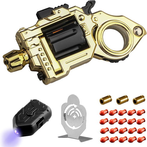 Generic Metal EDC Fidget Gun for Adults - Silent Stress Relief Toy with Bullet Launcher & Tactile Slider, Premium Alloy