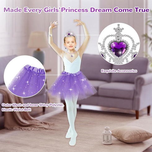 Princess Dress Up Toy Set: Girls Jewelry Boutique Role Playing Game, Toddler Dress Up Shoes, Skirts, Crowns, Wands,