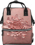 HCBPWVQA Rose Gold Diaper Bag with Changing Pad and Pacifier Holder, Multifunction Laptop