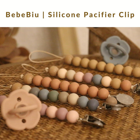 BebeBiu 2 Pack Dummy Pacifier Clips, Silicone Pacifier Clip for Baby Boys and Girls, Baby Pacifier Strap with Silicone