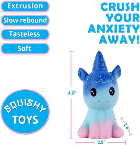 Anboor 4.9 Inches Squishies - Unicorn Galaxy Kawaii Soft Slow Rising Scented Animal Squishies for Kids Stress Relief
