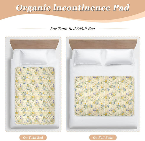 siphylline 52" 34" Yellow Purple Fresh Flowers Extra Large Resuable Training Pee Pads for Kids Soft Absorbent Mattress