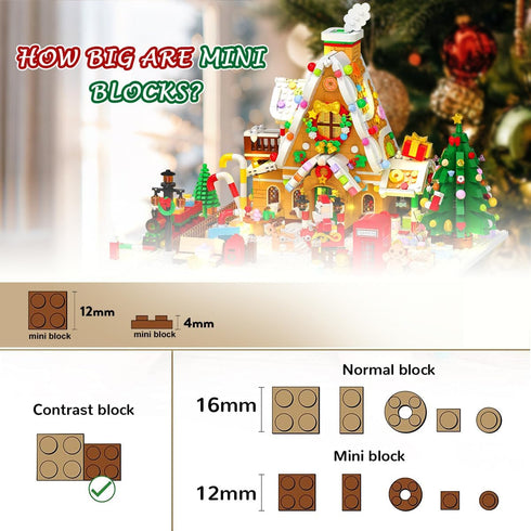 2025 Set 24 Countdown 10+ INSOON Advent Calendar Gingerbread House Mini Building with Lights, Days Christmas Building