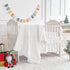 Set 3pc Set White Crib Bedding Tufted Dots Jacquard Baby Comforter with Fitted Sheet and Bed Skirt - Cute Embroidery
