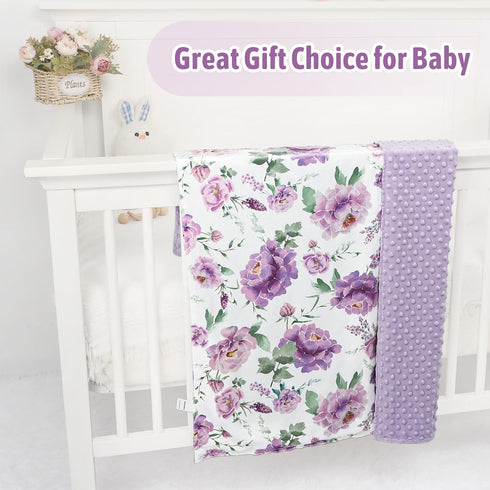 30 40 Inch, Baby Girl Blanket, Sotf Crib Swaddle Blanket, Dotted Backing, Reversible Bedding Soft Blanket for Newborn
