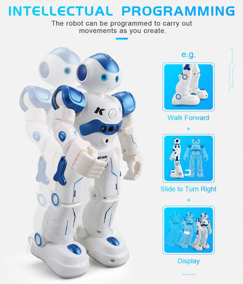 WEECOC RC Robot Toys Gesture Sensing Smart Robot Toy for Kids Can Singing Dancing Speaking Christmas Birthday (White)
