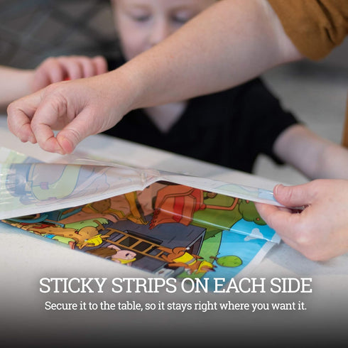 Klean Kids Disposable Placemats for Baby, 40 Pack Sticky Toddler Placemat for Restaurants, Fun Design for Dining