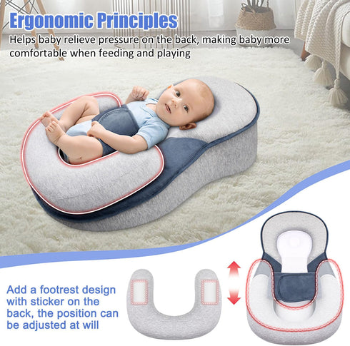 Veayiik Baby Wedge Pillow for Newborn, Adjustable Baby Feeding Support Lounger for Reducing Spit-Up