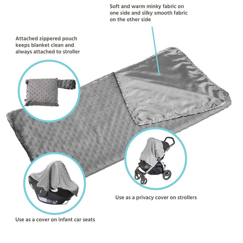 30" 30", J.L. Childress Cuddle 'N Cover Stroller Blanket - Soft Baby Blanket for Travel, Car Seat, & Strollers