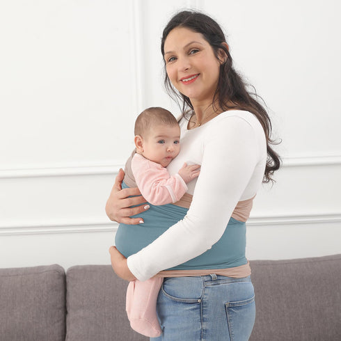 Kloovete 35 lbs. Baby Wrap Carrier, Perfect Baby Carrier Wrap Sling for Newborn and Infant up to (Steel Blue, M (S, M