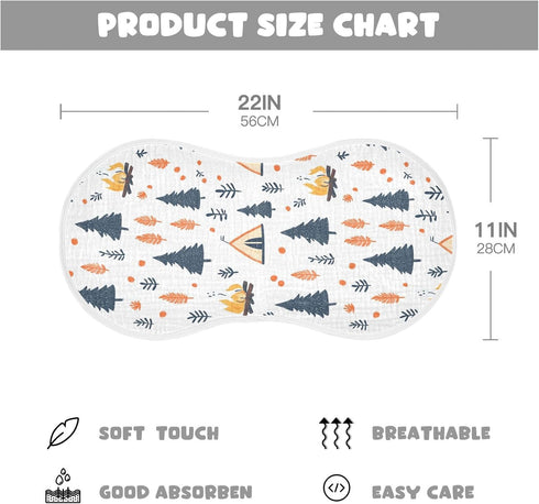 siphylline Set 2, 22x11in Camping Cotton Burp Cloths Baby Soft Touch Baby spit up Rags for Babies boy and Girl