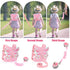 Pink Toddlers Leash + Anti Lost Wrist Link Child Safety Harness Walking Wristband Assistant Strap Belt for Kids