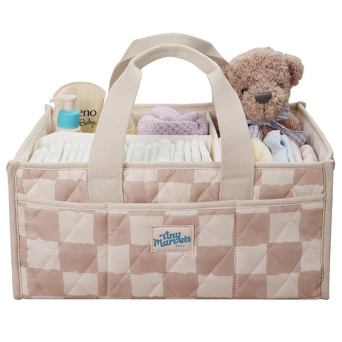 Tiny Marvels Diaper Caddy Organizer for New Parents, Baby Diaper Caddy with