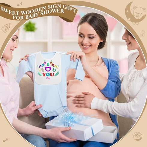 100 50 25 24 1 Panitay Pcs DIY Baby Bibs Decorating Kit White Bibs Stencils Markers Baby Shower Game Sign