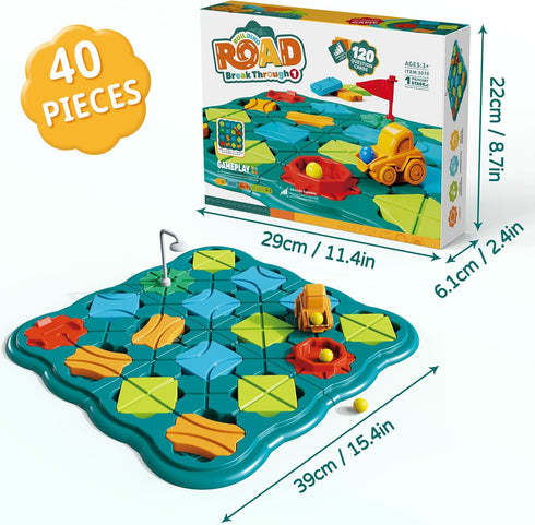 3 4 5 6 7 8 STEM Board Games Kids Toys, Maze Brain Teaser Puzzles Learning Games, Logic Road Track Building Blocks
