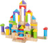 MOMOARI Set -100 5 7 18 Alphabet Number Wooden Building Blocks Blocks in Water Paint Colors and Shapes. Preschool