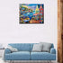 Colorful Coastal Town Paint by Number Kits, 16 x 20 inch Canvas DIY Oil Painting for Kids, Students, Adults with Brushes