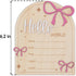 Hello World Baby Birth Stats Sign Wooden Keepsake with Pink Bow, Newborn Photo Prop, Nursery Decor, Baby Shower (Pink)