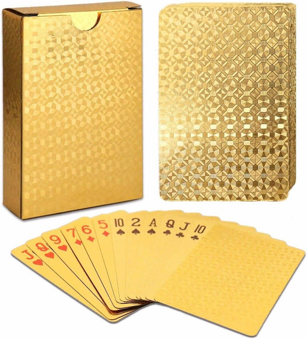 EAY Gold Deck of Cards, 2 Pack, Waterproof Playing Cards, Washable & Flexible