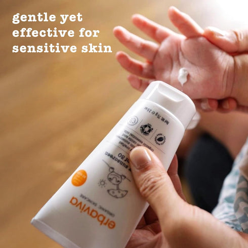 2.5 Erbaviva Organic Baby Sunscreen Ounce - Coral Reef Safe, Natural, UVA & UVB Protection, Water Resistant, Infused