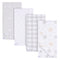 Gerber Unisex Baby 100% Cotton Flannel Receiving Blankets 30x30 Inches, Pack of 4, Celestial