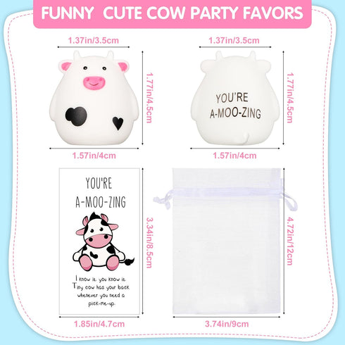 30 Sets Cholemy Employee Appreciation Gift Include Cow Bath Toy Inspirational You're A-moo-zing Card Bag End of The