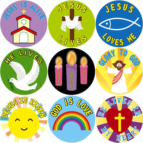 HE Lives Easter Religious Stickers, 200PCS Per Roll for VBS Education