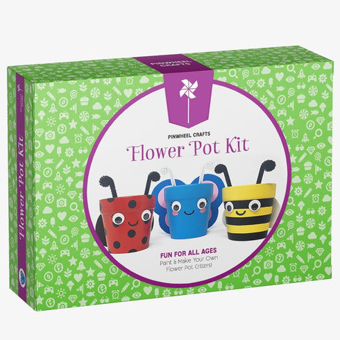 Set 8 2 3 8-12+, Set Pinwheel Crafts Flower Pot Painting Kit Paint Your Own Kids Gardening with Seeds, Soil, Paints