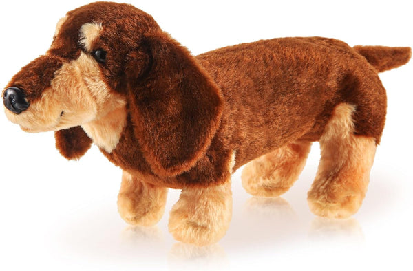 Dachshund Dog Plush Stuffed Animal - Soft 3D Pom Plush Sausage Dog for Girls Birthday Xmas Gift