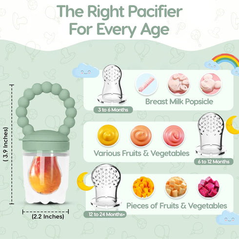 1 3 O'doe Baby Food Pacifier with Feeder & Nipples | BPA-Free, Food-Grade Silicone | Teething Toy & Weaning Nibbler