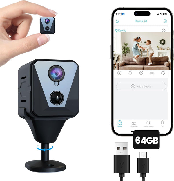Funstorm 4K Security Camera with 64GB SD Card, Battery Powered Security Cam, 100-Day